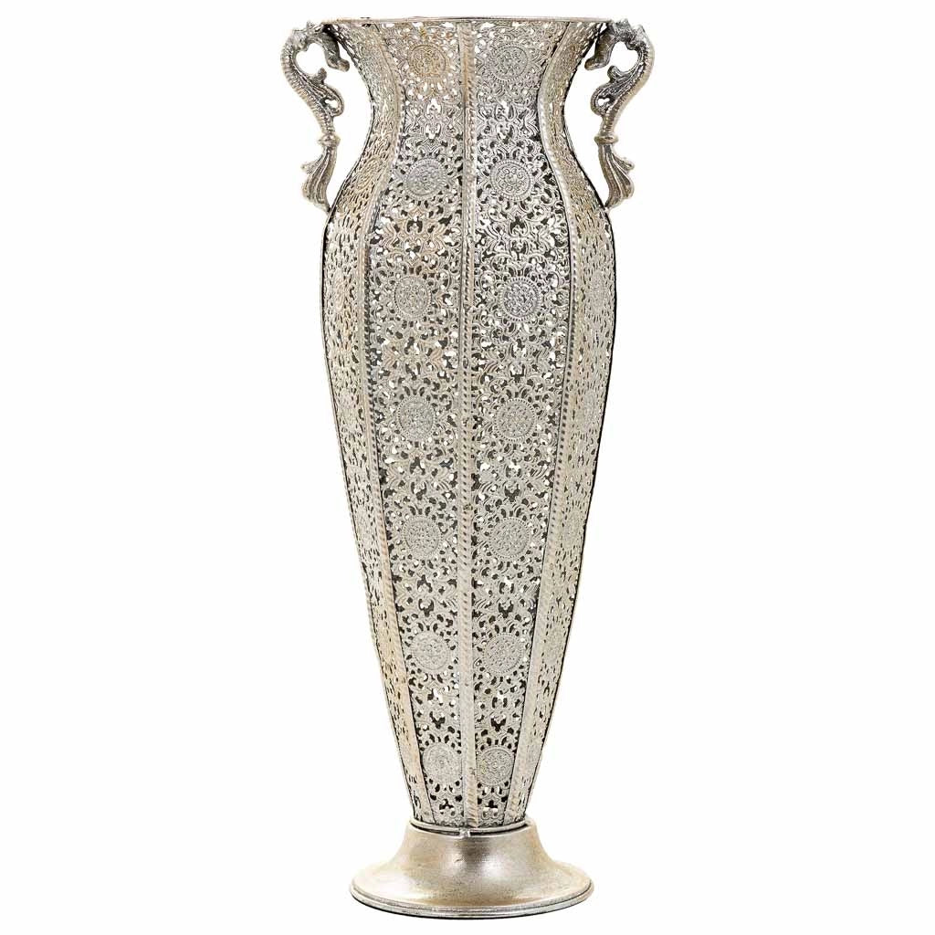 Portaombrelli in metallo argento 21x19x49,5h
