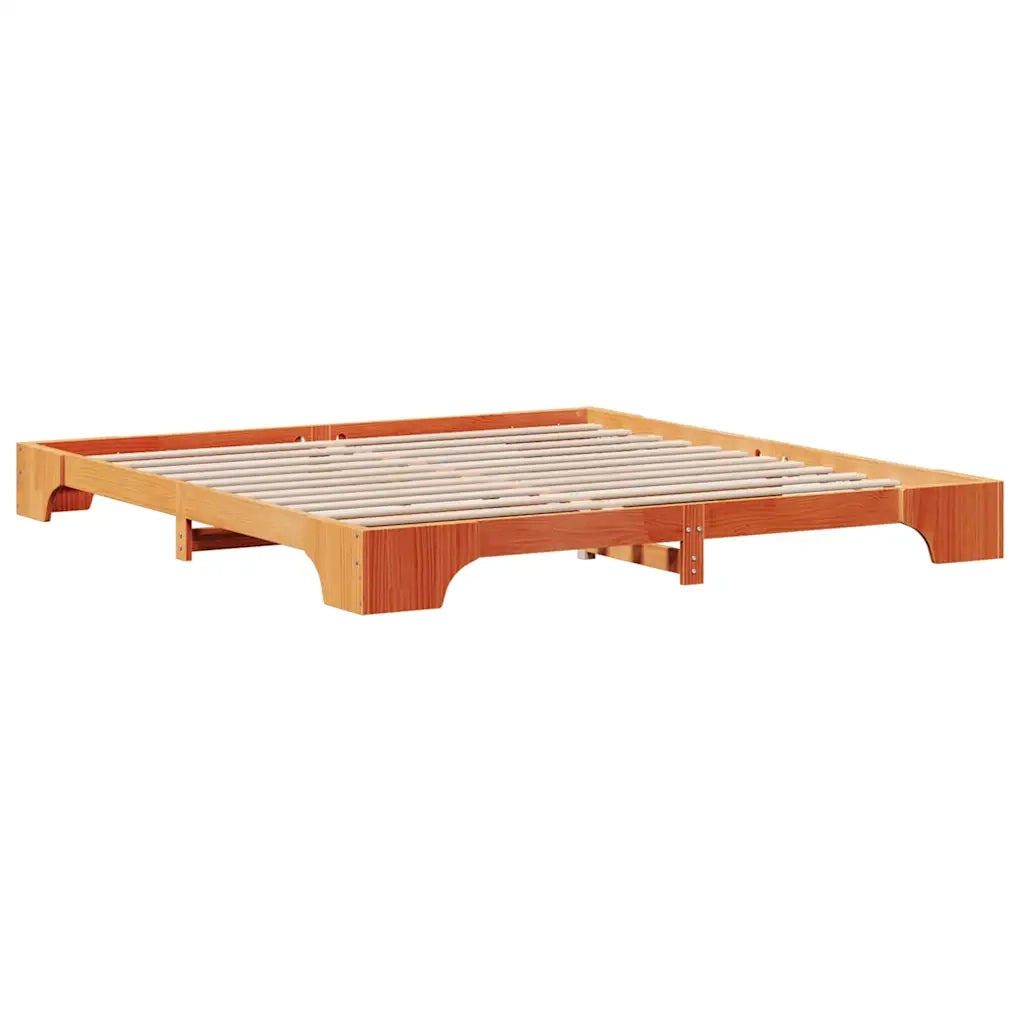 Struttura del letto Marrone cerato 200 x 200 cm Pino massello 872850