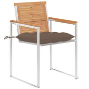 Sedie da Giardino con Cuscini 4 pz in Legno Massello di Teak 3078577