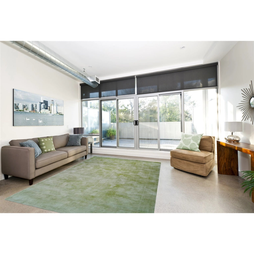 Tappeto di design Luxury 110 in viscosa verde nobile