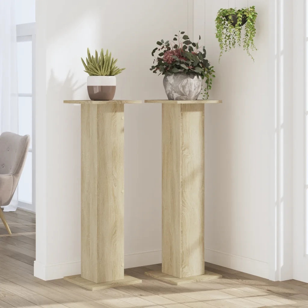 Supporti per piante | Sostegno per piante 2 pz Rovere Sonoma 30x30x95cm in Truciolato