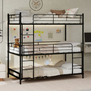 Letto pesante a tre telai con scala integrata - Zephmum- Sicuro per bambini e adulti, facile montaggio