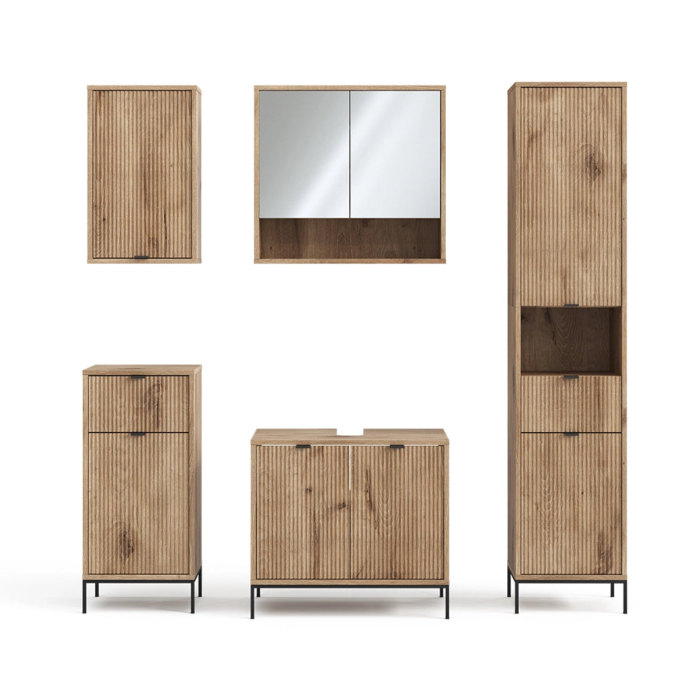 Vicco Set di mobili da bagno Quercia vichinga 5 parti