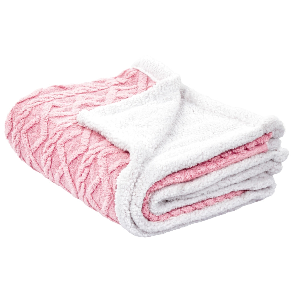 Coperta Copriletto in Poliestere rosa150 x 200 cm morbida stile moderno