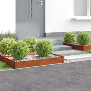 Bordura per Prato 4 pcs 100 x 60 x 20 cm Acciaio Ruggine 8008944