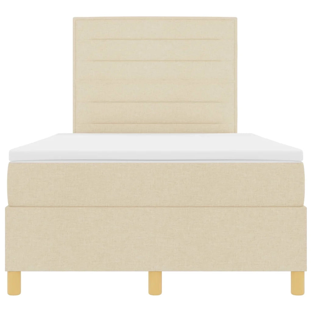 Letto a Sorgente LED con materasso Crema 120 x 200 cm Tessuto 3343017