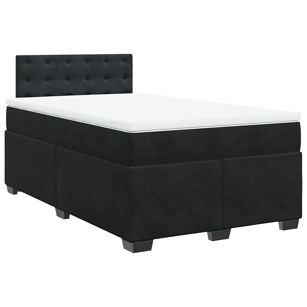 Giroletto a Molle con Materasso Nero 120x200 cm in Velluto 3288596