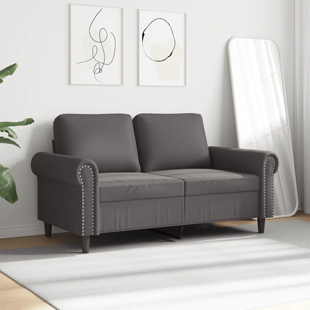 Divano a 2 Posti Grigio 120 cm in Similpelle 359501