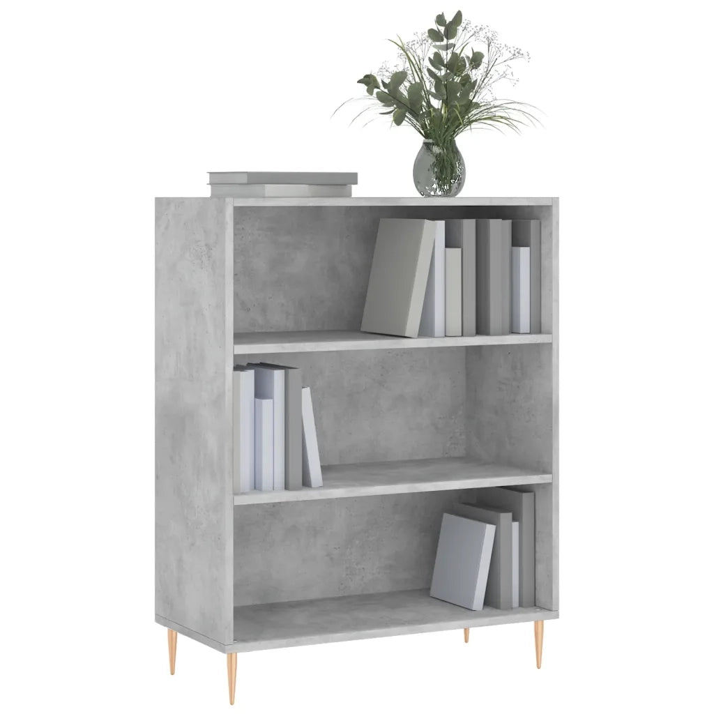 Libreria Grigio Cemento 69,5x32,5x90 cm in Legno Multistrato 828352