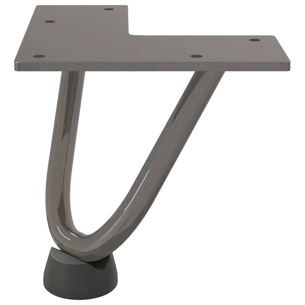 Gambe a forcina per tavolino 4 pz | Piede del tavolo in acciaio naturale 10 cm in acciaio massiccio