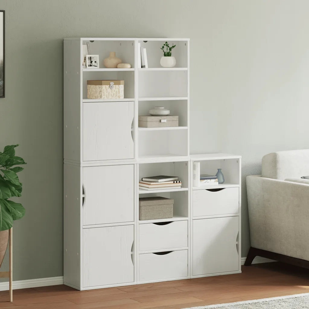 Armadietti Laterali 5 pz ODDA Bianco 40x24x79 cm Legno di Pino 3365361