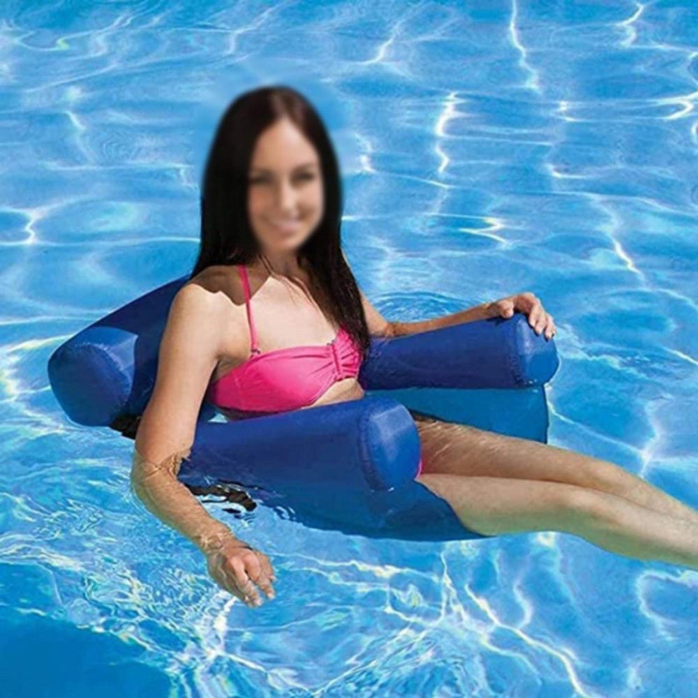 Trade Shop - Sedia A Sdraio Gonfiabile Amaca Per Mare Piscina Galleggiante Pieghevole 120cm -