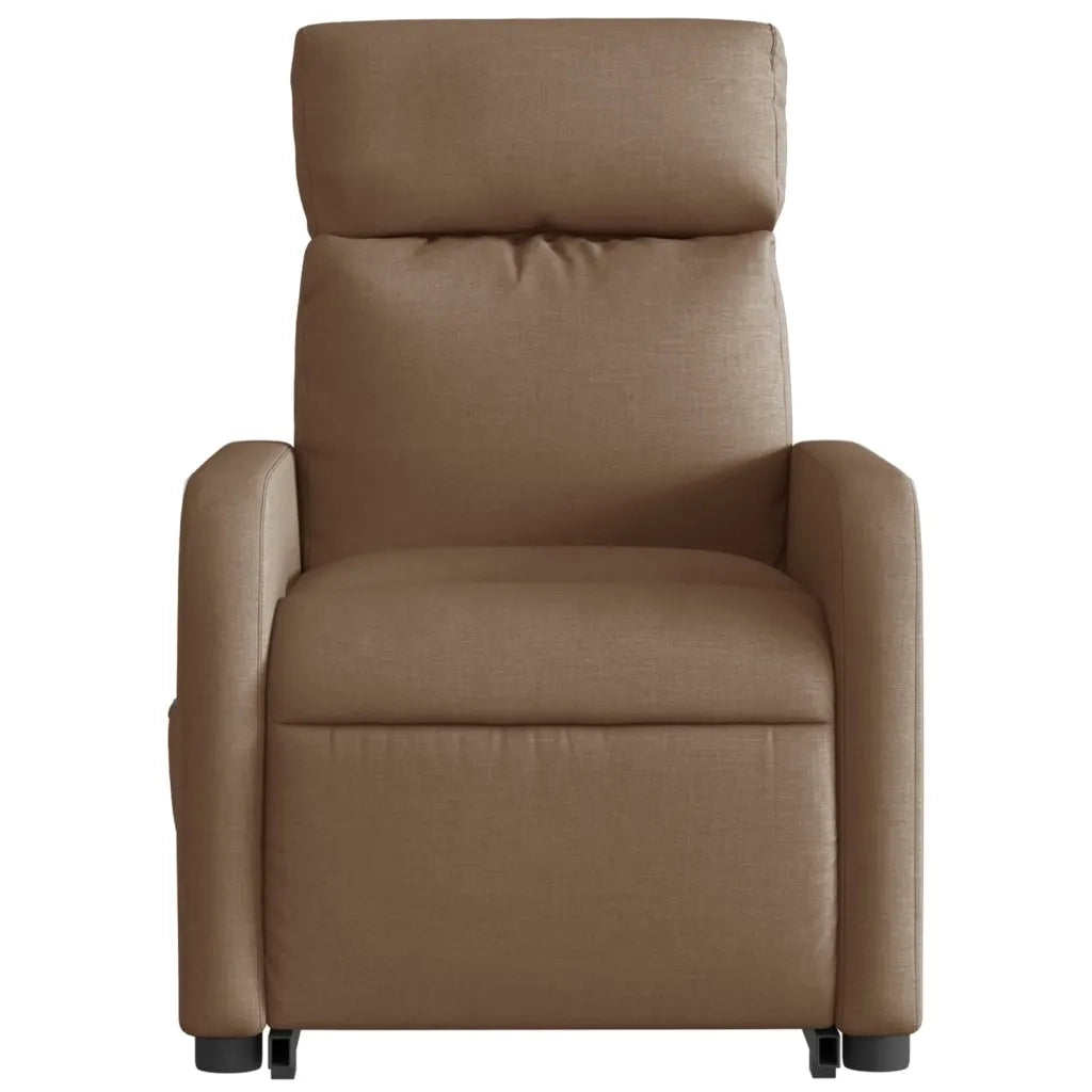 Poltrona | Sedia Relax Alzapersona Reclinabile Elettrica Marrone Tessuto