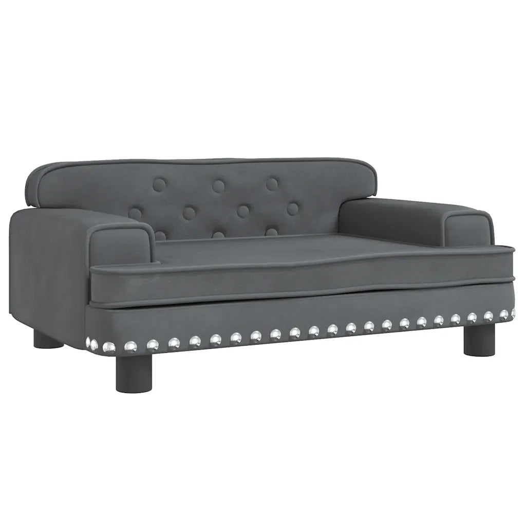 Lettino per Cani Grigio Scuro 70x45x30 cm in Velluto CFW7052154