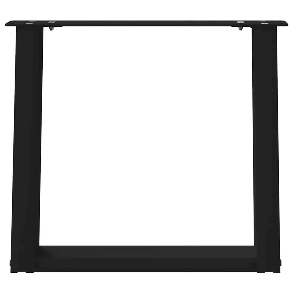 Set di 2 gambe per tavolino da caffè angolate a forma di U 50 x 42 x 43 cm con piedini regolabili design moderno acciaio nero 02_0057048
