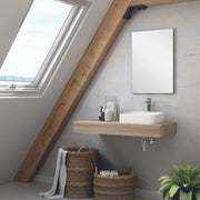Mobile bagno sospeso con lavabo Ely da appoggio rovere Cambrian 120x45x12H