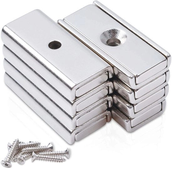 Magnetodi elettromagneti neodymium ad alta resistenza - 8 pezzi da 30 x 135 x 5 mm - Per potenziometro con chiusura magnetica