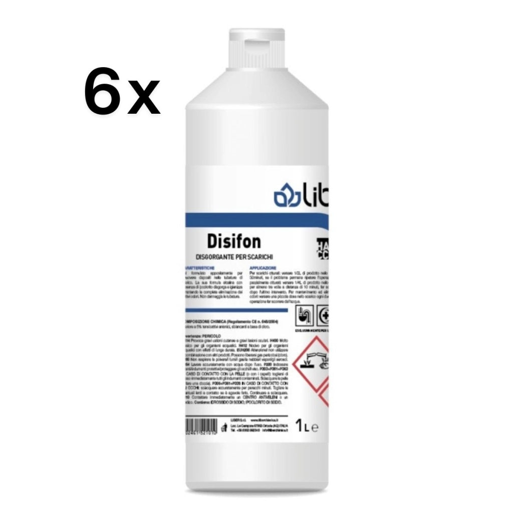 Disifon 6 Pezzi x 1Kg, Disgorgante Gel Per scarichi e Tubature Elimina Odori | Liber