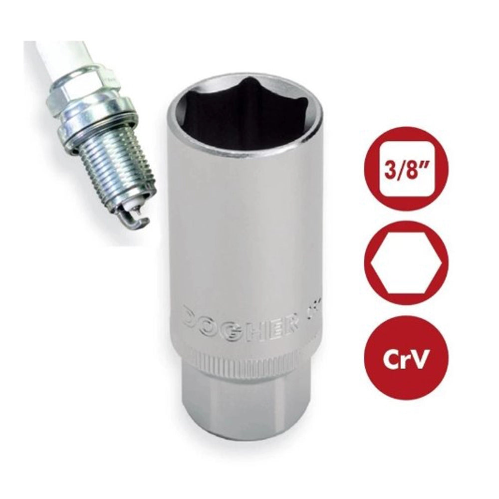 CHIAVE A BUSSOLA ESAGONALE ATTACCO 3/8" PER CANDELE 18mm L:65mm DOGHER 526-18