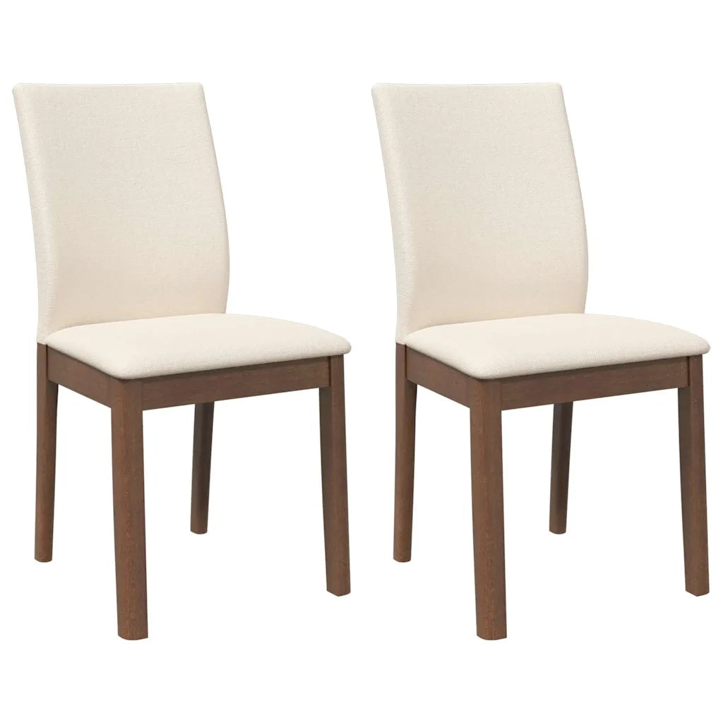 Sedie da Pranzo con Cuscini 2pz Marrone Legno Massello di Hevea 4102448