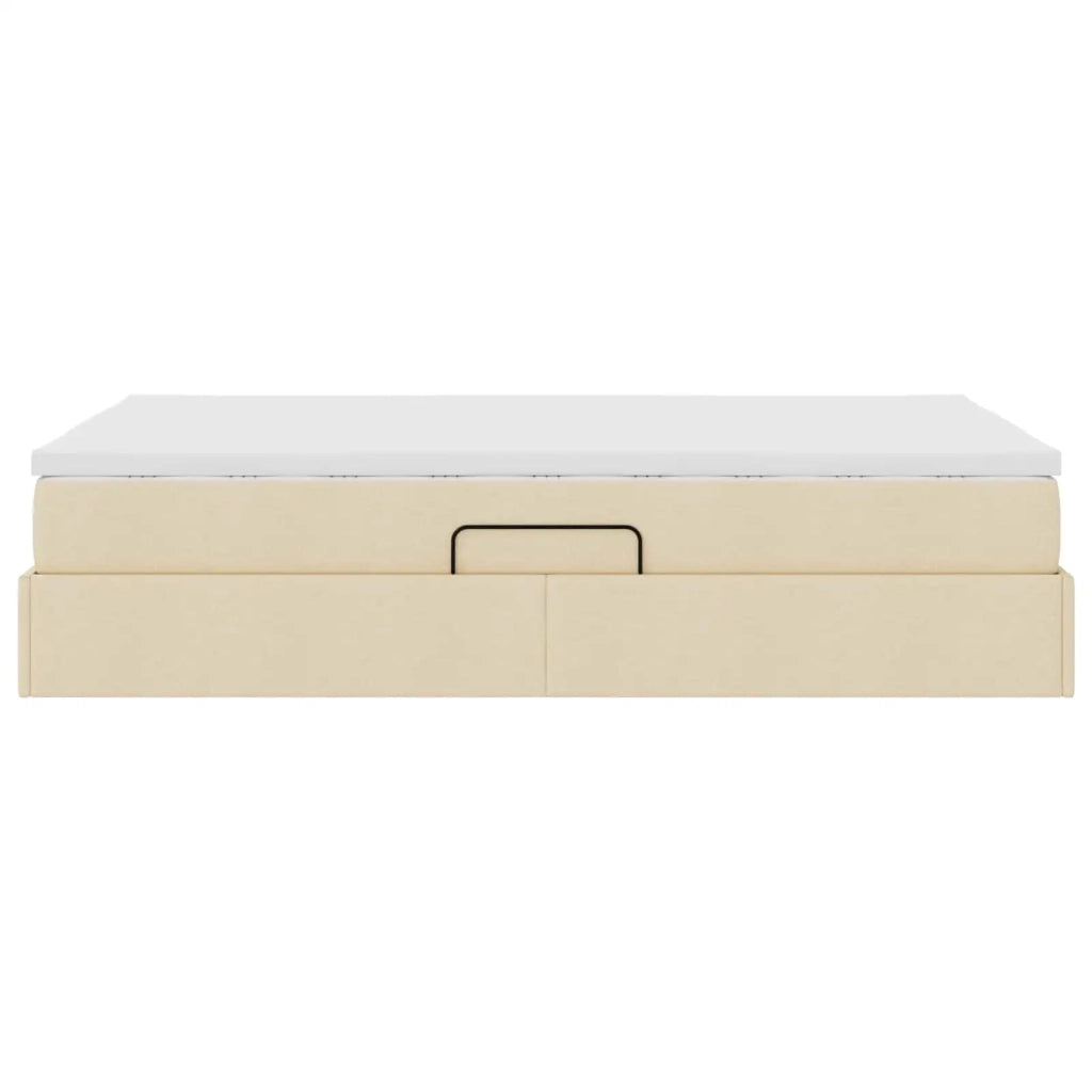 Letto con contenitore e materasso Crema 120 x 190 cm Poliestere 3370216
