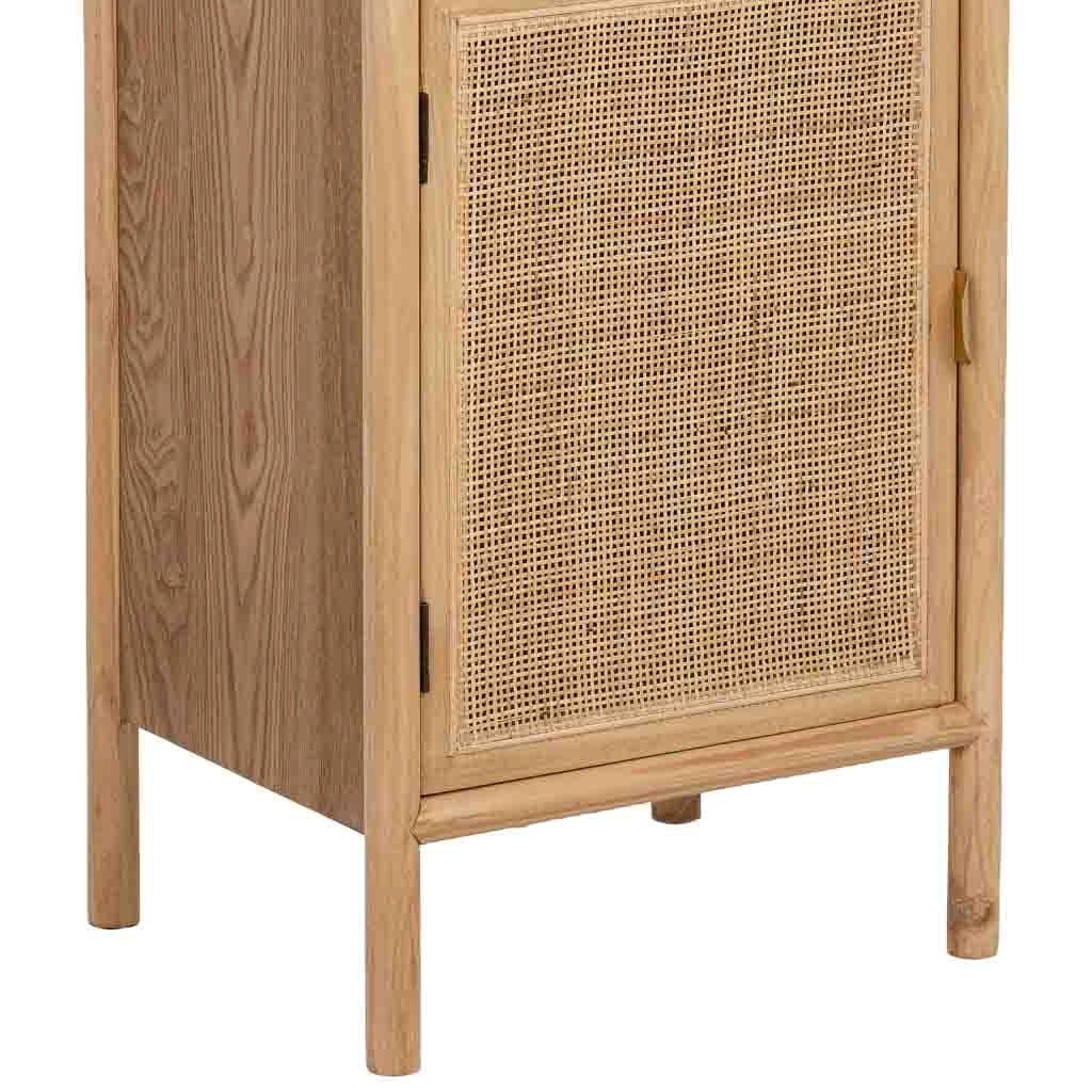 Vetrina in legno e rattan marrone 46,5x40x175h cm