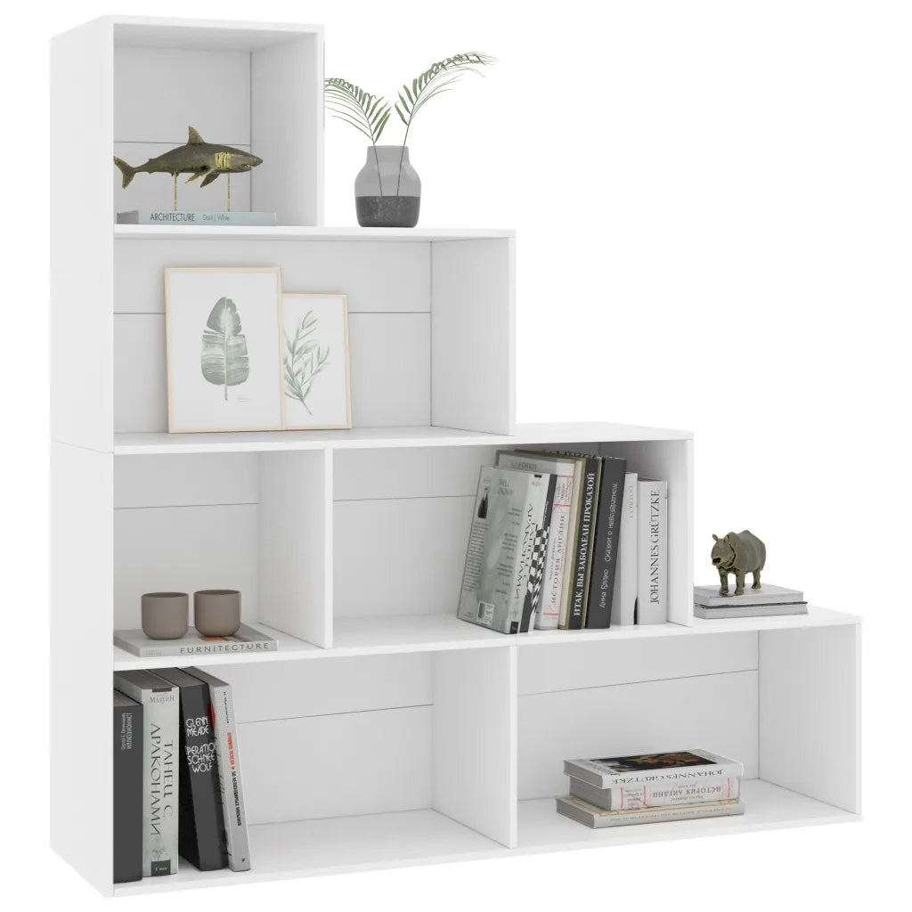 Libreria Divisorio-Scaffale per Libri-Mobile di Stoccaggio Bianco 155x24x160 cm in Legno Multistrato