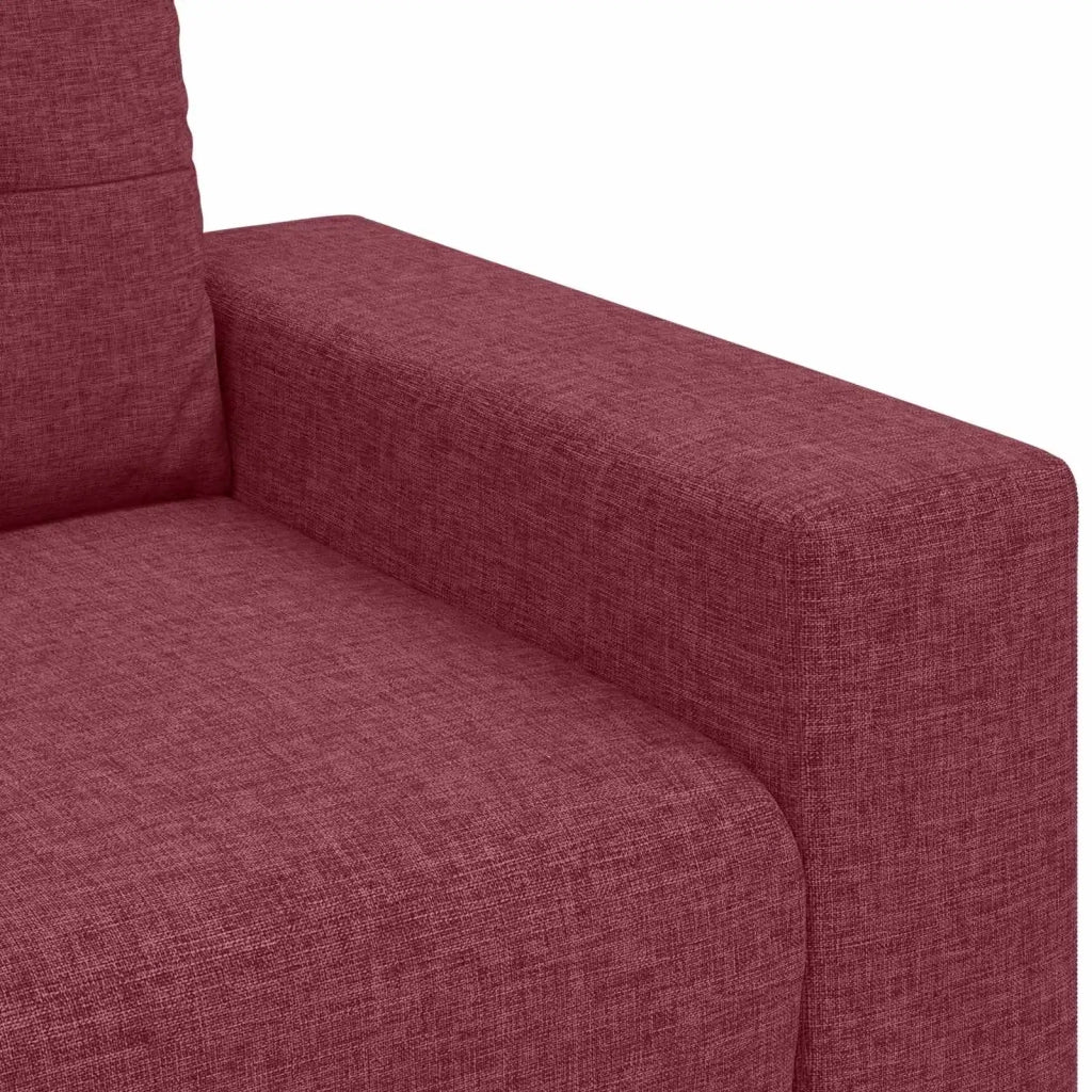 Divano 2 pz Rosso Vino Tessuto misto lino 3324713