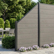 Set di Recinzione 6 pcs 965 x 186 cm WPC e Alluminio Grigio 3429406