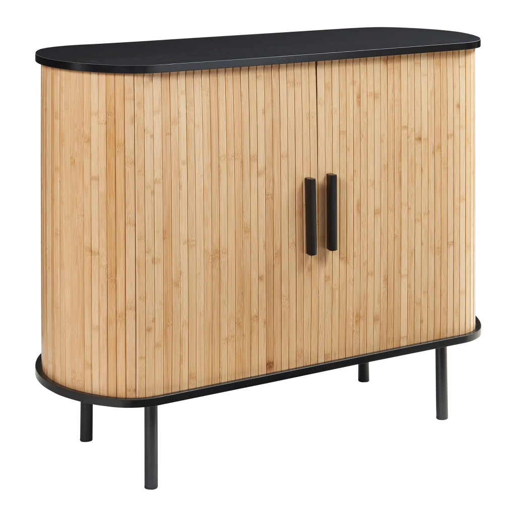 Credenza cassettiera mobile contenitore per soggiorno ingresso camera da letto 100 x 40 x 80 cm nero e naturale 03_0009045