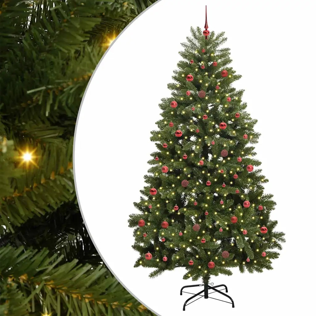 Albero di Natale artificiale 240 cm 300 LED Bianco caldo Verde 3395703