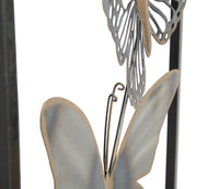 Pannello Farfalle 31x2,5x90 cm in Ferro Nero e Argento