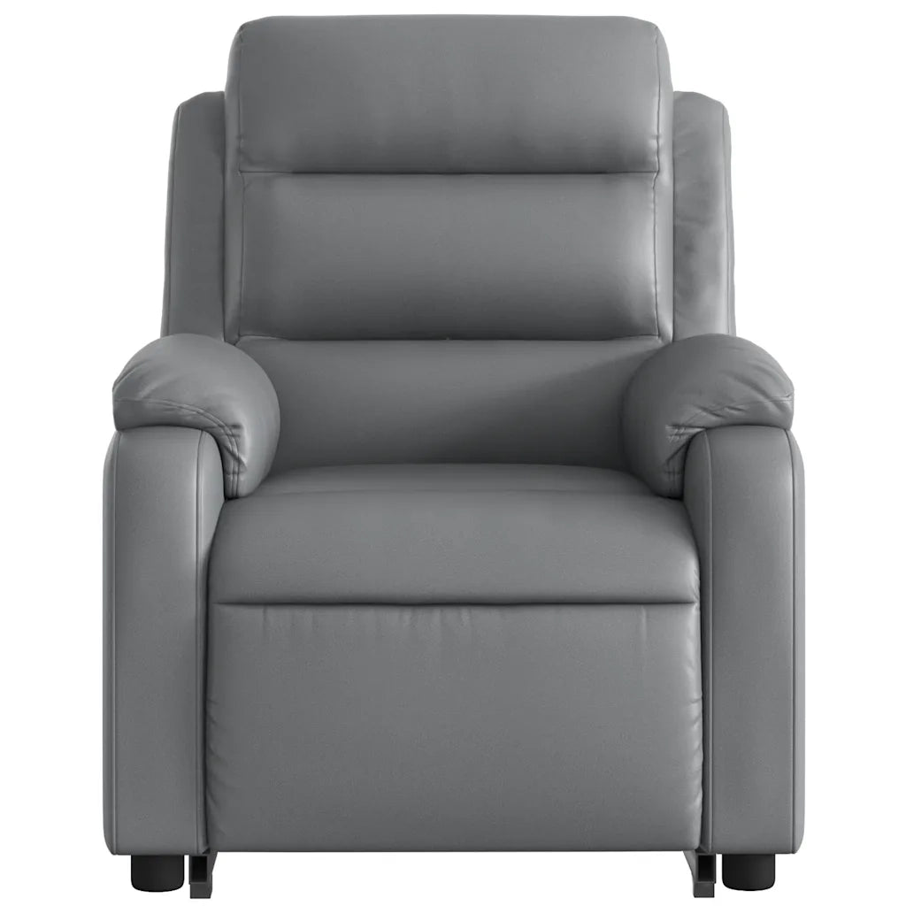 Poltrona Alzapersona Elettrica Reclinabile Grigio in Similpelle 3205066