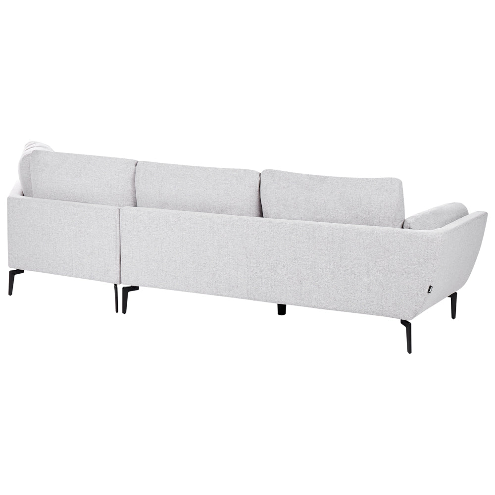 Divano a 3 posti in tessuto grigio chiaro con schienale imbottito elegante moderno minimalista