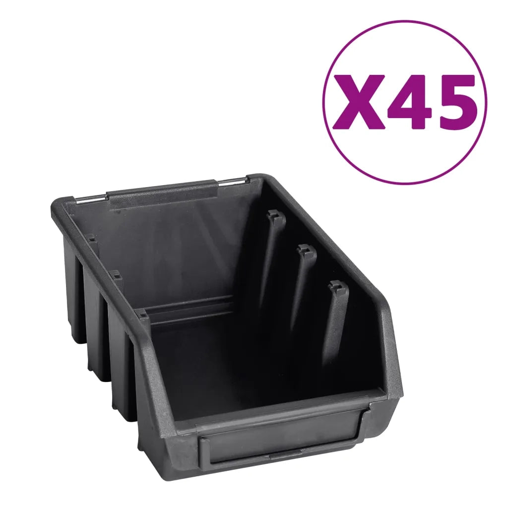 Kit Contenitori 96 pz con Pannelli a Parete Rosso e Nero CFW4522718