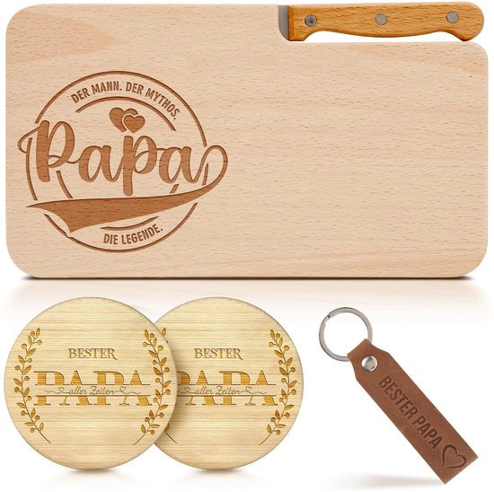 tavola da colazione in legno con incisione - set di 5 pezzi perfetto per Natale