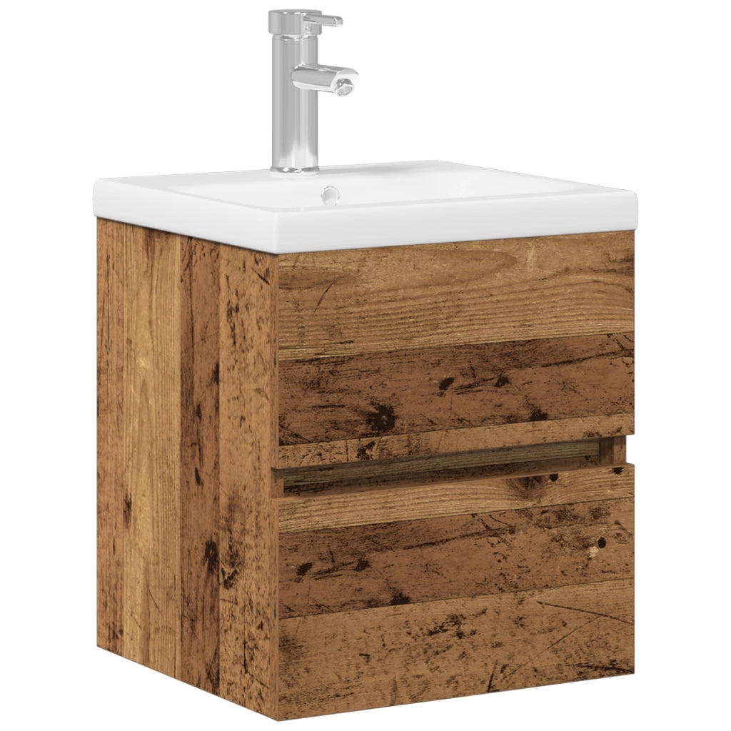 Mobile per Lavandino  con Lavabo Integrato in Legno Ingegnerizzato Nero