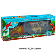 Trade Shop - Camion Veicolo Con Animali Giocattolo Di Avventura Per Bambini 3+ 32,5x12x7 Cm -