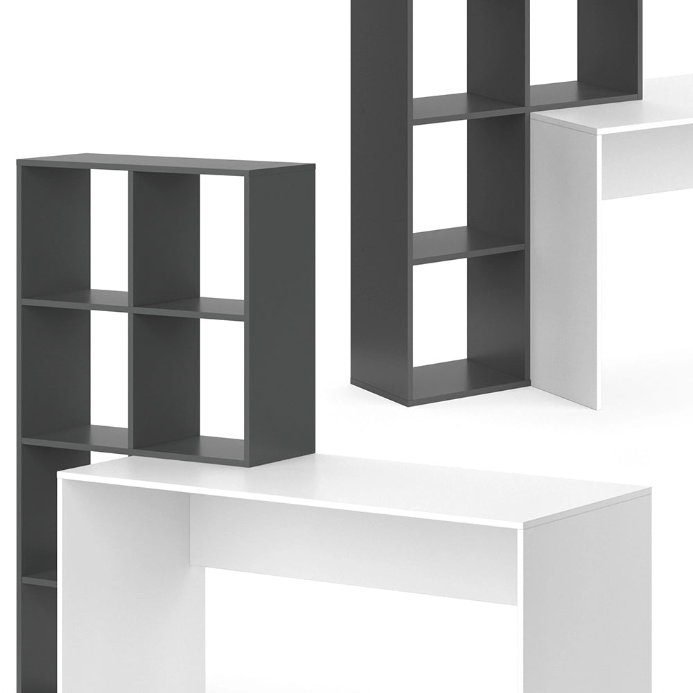 Vicco Scrivania con ripiani Bianco/antracite 166.8 x 59 cm