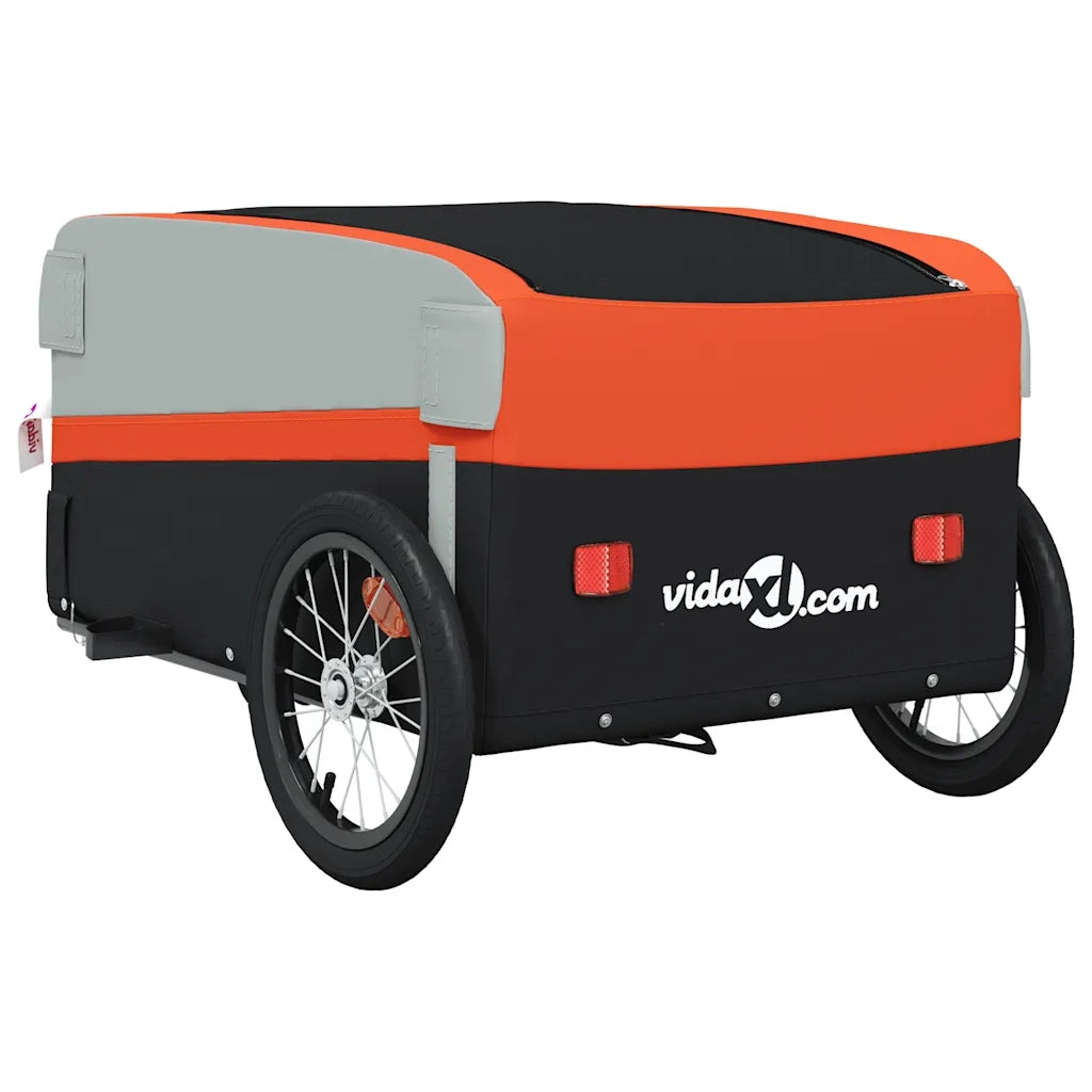 Rimorchio da Bici Nero e Arancione 45 kg in Ferro CFW5098634