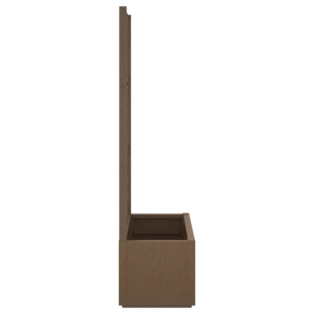 Fioriere | Cassetta per fiori | Vaso da Giardino con Trellis Marrone 80 x 36 x 140 cm PP