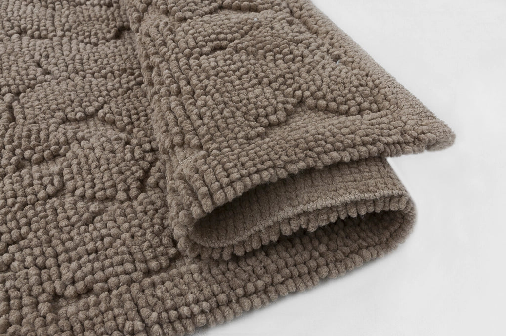 Tappeto Morbido Cotone 53x110 cm Scendiletto Bagno Camera Assorbente Antiscivolo Tortora