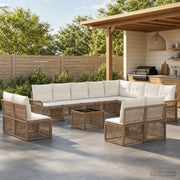 Set Divano da Giardino 13 pcs Beige polyrattan 3434991