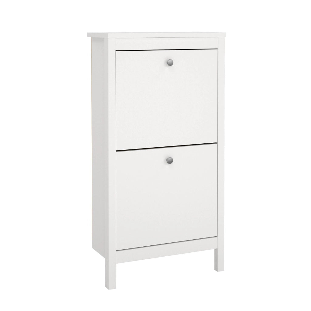 Scarpiera Tisoy, Mobile portascarpe, Armadio da ingresso multiuso, Mobiletto per calzature, 54x25 h103 cm, Bianco