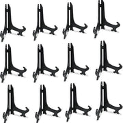 Supporto per piatti in plastica nera, 7 pollici, 12 pezzi, supporto per piatti in plastica nera, 7 pollici, 12 pezzi