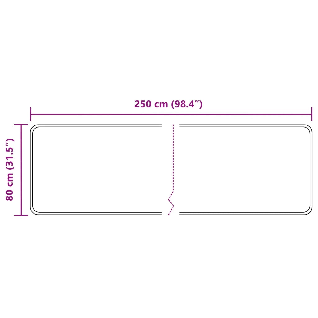 Runner Tappeto MARSA Grigio 80 x 250 cm Poliestere e PVC