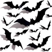 Decorazione da Halloween per parete con 4 stili di pipistrello con adesivo, 36 pezzi, decorazione da parete per esterno, decorazione da finestra, accessori da festa gotici, decorazione da parete per verità