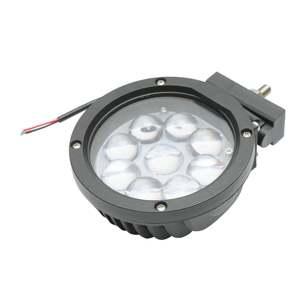 Lampada con 9 LED, 10-60V, 45W, angolo di radiazione 30°, tipo spot, lente 4D, 139x139x74mm, IP67, 6000K, Breckner Germany.