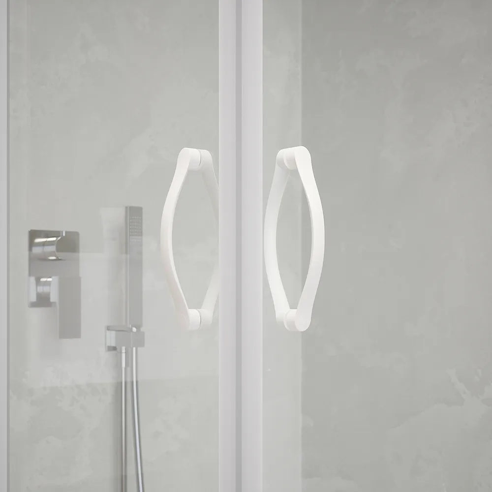 Box doccia angolare 80x80 cm trasparente 4 mm profili bianchi | Grenada