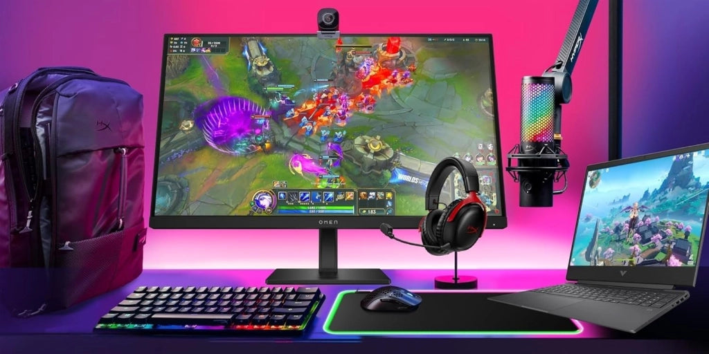 OMEN 27qs Monitor da 27 Pollici, Pannello IPS da 16:9 QHD da 240 Hz, 1 ms, Display HDR 400, Antiriflesso, 400 Nits, AMD FreeSync, NVIDIA G-SYNC, VESA 100x100 mm, HDMI 2.0, USB-A e B